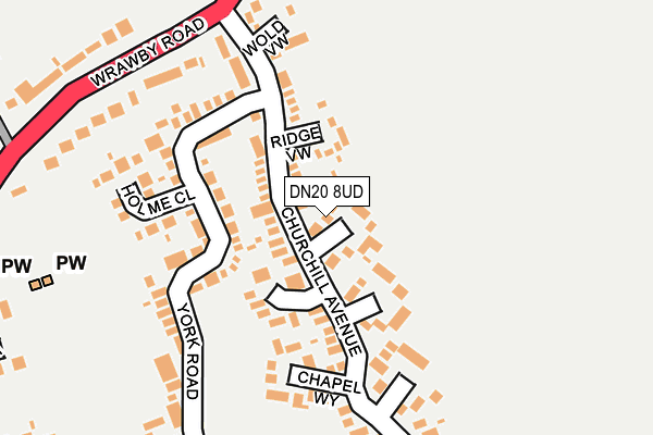 DN20 8UD map - OS OpenMap – Local (Ordnance Survey)