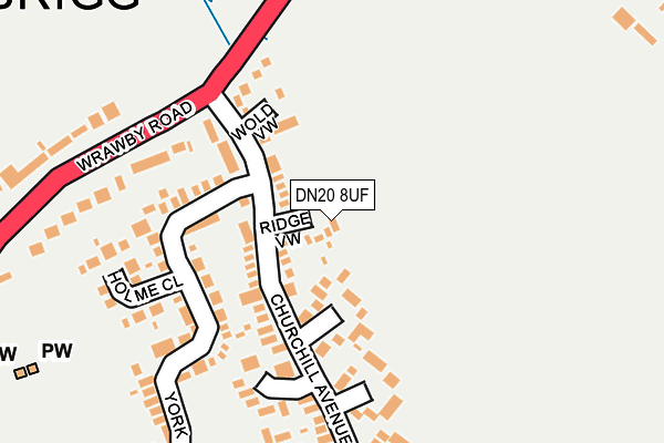 DN20 8UF map - OS OpenMap – Local (Ordnance Survey)