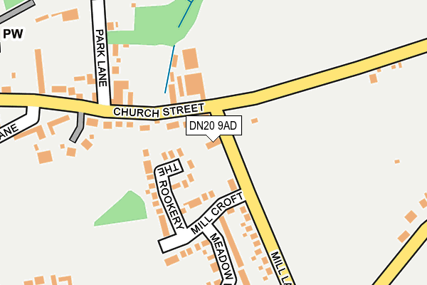 DN20 9AD map - OS OpenMap – Local (Ordnance Survey)