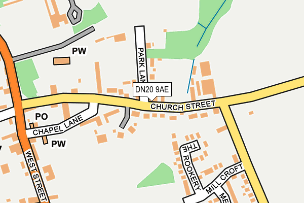 DN20 9AE map - OS OpenMap – Local (Ordnance Survey)