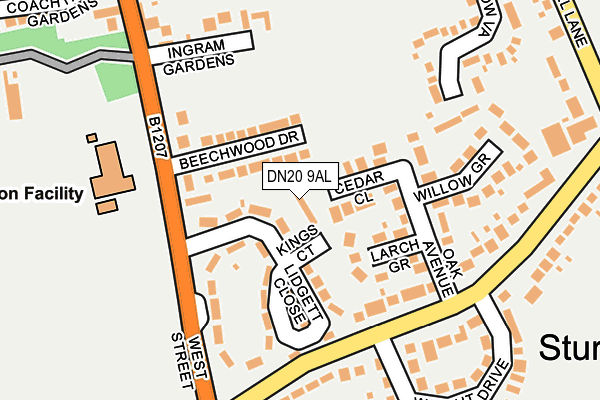 DN20 9AL map - OS OpenMap – Local (Ordnance Survey)