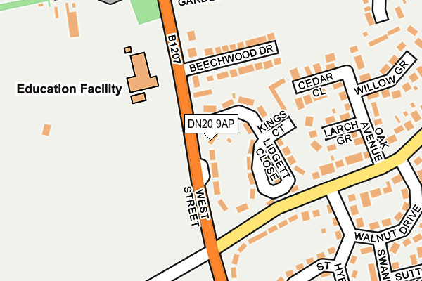 DN20 9AP map - OS OpenMap – Local (Ordnance Survey)