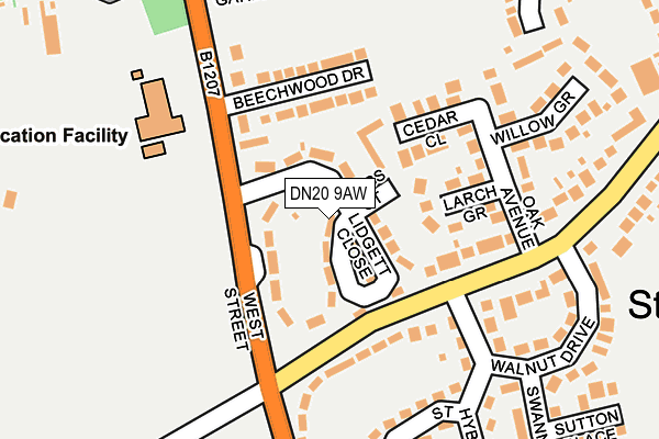 DN20 9AW map - OS OpenMap – Local (Ordnance Survey)