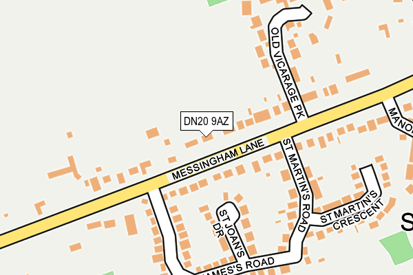 DN20 9AZ map - OS OpenMap – Local (Ordnance Survey)
