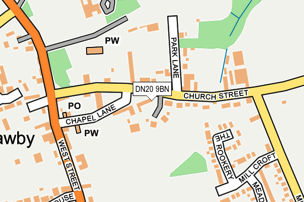 DN20 9BN map - OS OpenMap – Local (Ordnance Survey)