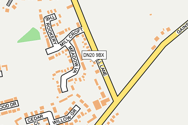 DN20 9BX map - OS OpenMap – Local (Ordnance Survey)