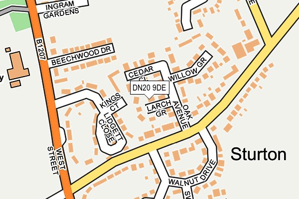 DN20 9DE map - OS OpenMap – Local (Ordnance Survey)