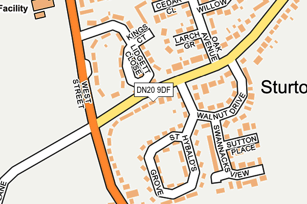 DN20 9DF map - OS OpenMap – Local (Ordnance Survey)