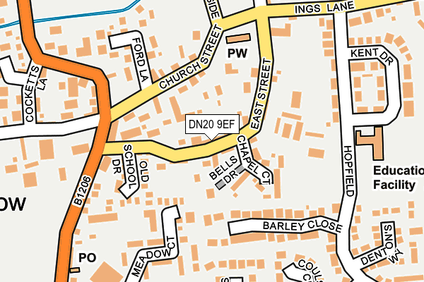 DN20 9EF map - OS OpenMap – Local (Ordnance Survey)