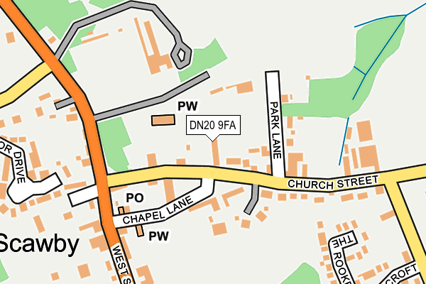 DN20 9FA map - OS OpenMap – Local (Ordnance Survey)