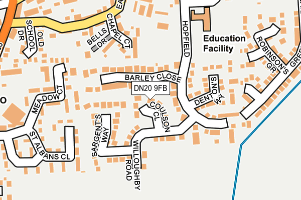 DN20 9FB map - OS OpenMap – Local (Ordnance Survey)