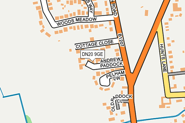 DN20 9GE map - OS OpenMap – Local (Ordnance Survey)
