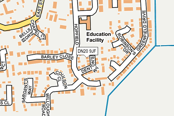 DN20 9JF map - OS OpenMap – Local (Ordnance Survey)
