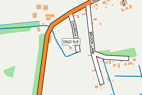 DN20 9LB map - OS OpenMap – Local (Ordnance Survey)