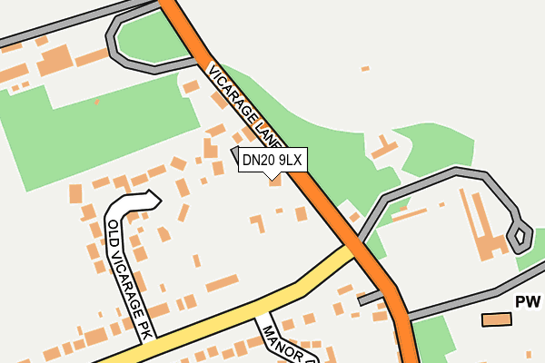 DN20 9LX map - OS OpenMap – Local (Ordnance Survey)