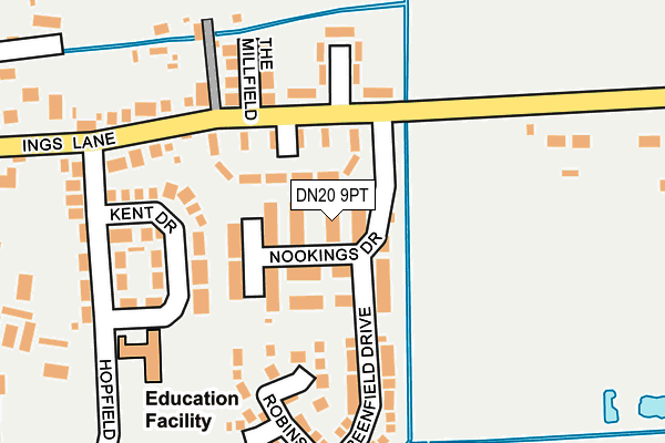 DN20 9PT map - OS OpenMap – Local (Ordnance Survey)