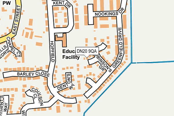 DN20 9QA map - OS OpenMap – Local (Ordnance Survey)