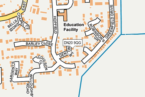 DN20 9QG map - OS OpenMap – Local (Ordnance Survey)