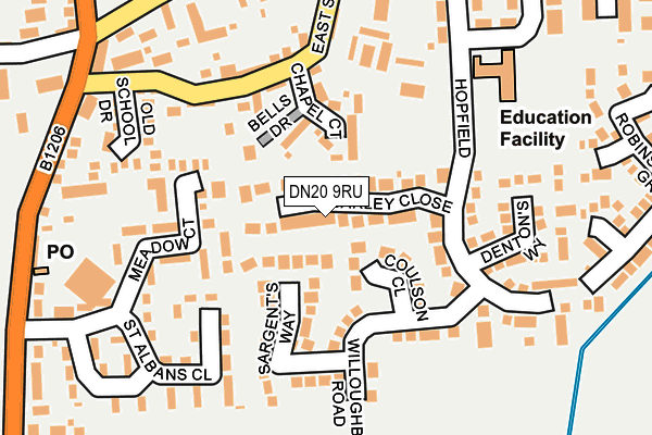 DN20 9RU map - OS OpenMap – Local (Ordnance Survey)