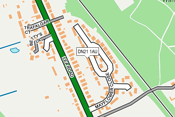 DN21 1AU map - OS OpenMap – Local (Ordnance Survey)
