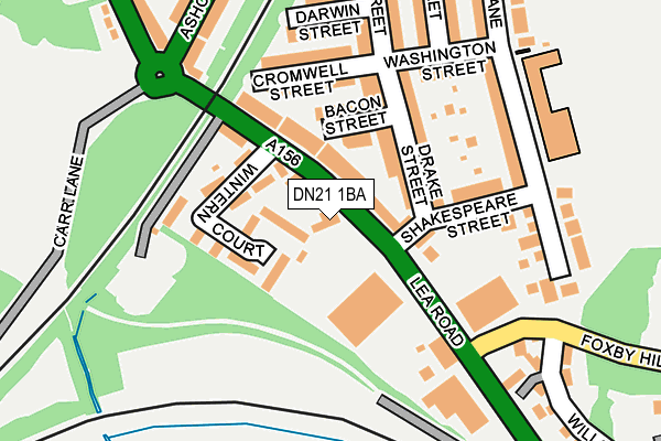 DN21 1BA map - OS OpenMap – Local (Ordnance Survey)