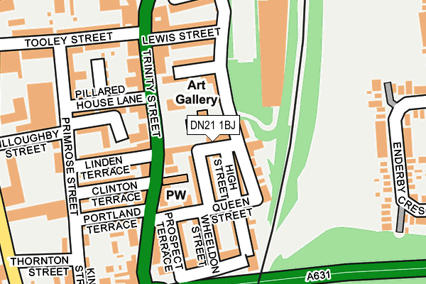 DN21 1BJ map - OS OpenMap – Local (Ordnance Survey)