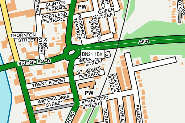 DN21 1BX map - OS OpenMap – Local (Ordnance Survey)