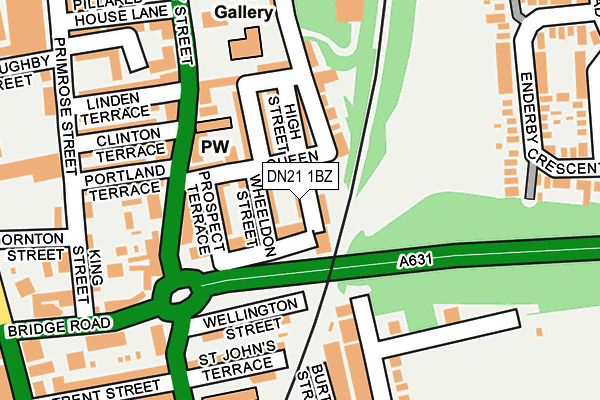 DN21 1BZ map - OS OpenMap – Local (Ordnance Survey)