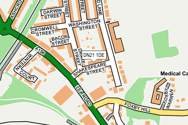 DN21 1DE map - OS OpenMap – Local (Ordnance Survey)