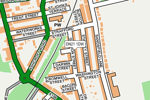 DN21 1DW map - OS OpenMap – Local (Ordnance Survey)