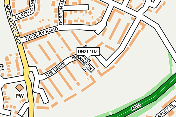 DN21 1DZ map - OS OpenMap – Local (Ordnance Survey)