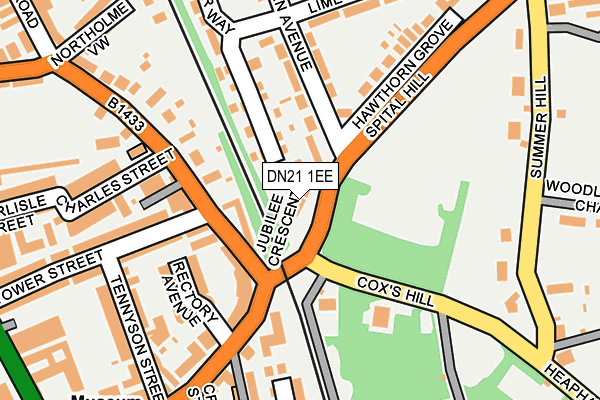 DN21 1EE map - OS OpenMap – Local (Ordnance Survey)