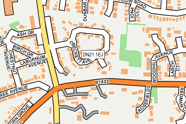 DN21 1EJ map - OS OpenMap – Local (Ordnance Survey)