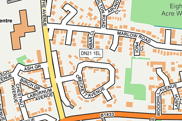 DN21 1EL map - OS OpenMap – Local (Ordnance Survey)