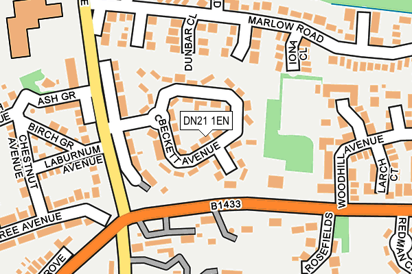 DN21 1EN map - OS OpenMap – Local (Ordnance Survey)
