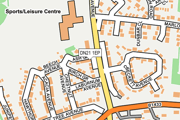 DN21 1EP map - OS OpenMap – Local (Ordnance Survey)