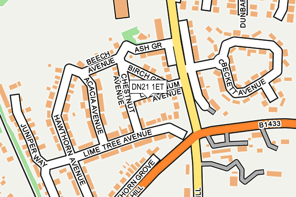 DN21 1ET map - OS OpenMap – Local (Ordnance Survey)