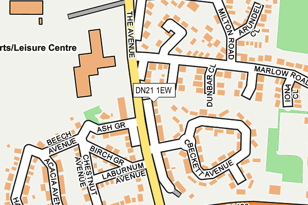 DN21 1EW map - OS OpenMap – Local (Ordnance Survey)