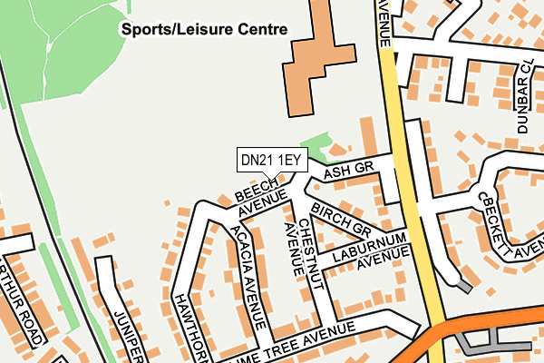 DN21 1EY map - OS OpenMap – Local (Ordnance Survey)