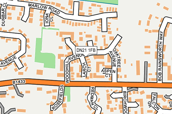 DN21 1FB map - OS OpenMap – Local (Ordnance Survey)