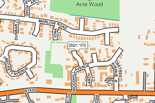 DN21 1FD map - OS OpenMap – Local (Ordnance Survey)