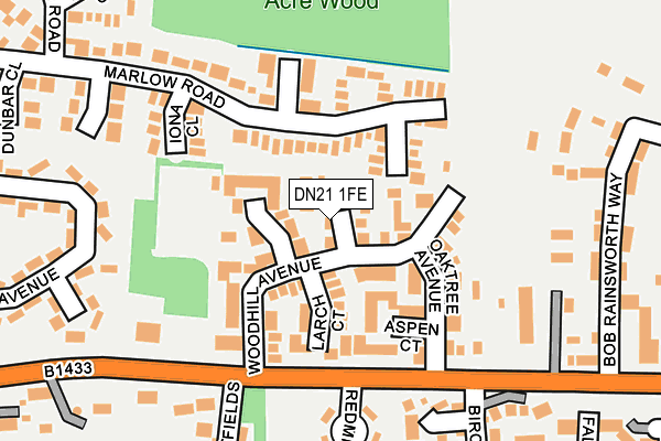DN21 1FE map - OS OpenMap – Local (Ordnance Survey)