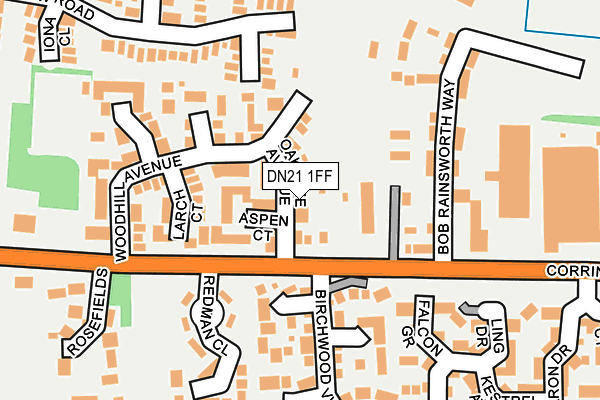 DN21 1FF map - OS OpenMap – Local (Ordnance Survey)