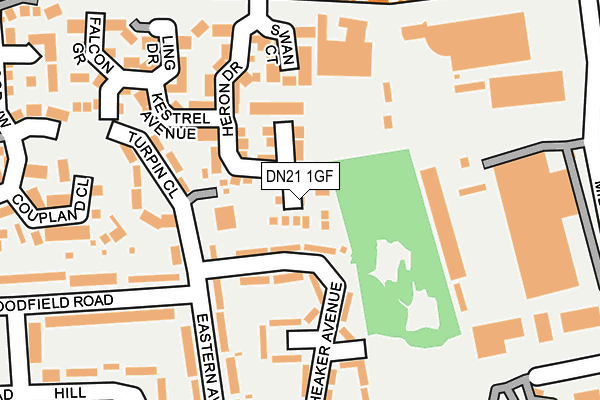 DN21 1GF map - OS OpenMap – Local (Ordnance Survey)
