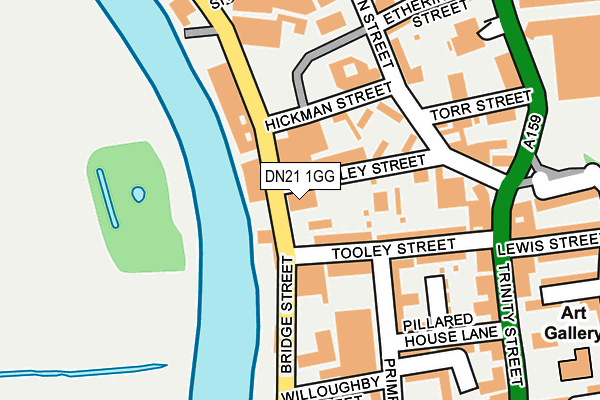 DN21 1GG map - OS OpenMap – Local (Ordnance Survey)