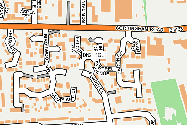 DN21 1GL map - OS OpenMap – Local (Ordnance Survey)