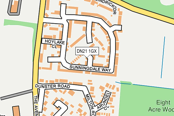 DN21 1GX map - OS OpenMap – Local (Ordnance Survey)