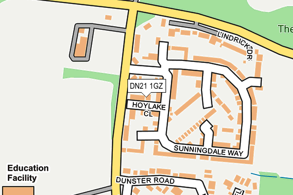 DN21 1GZ map - OS OpenMap – Local (Ordnance Survey)