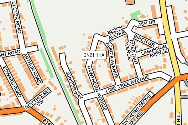 DN21 1HA map - OS OpenMap – Local (Ordnance Survey)