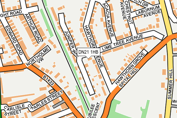 DN21 1HB map - OS OpenMap – Local (Ordnance Survey)